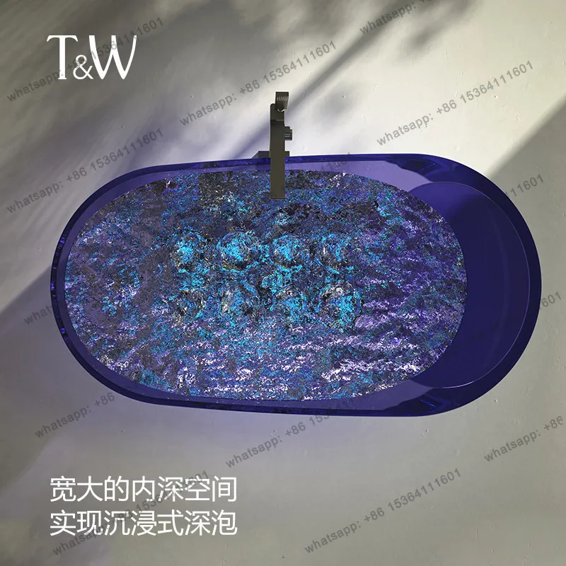 Household Light Luxury Transparent Resin Independent Smart Bubble Surfing Jacuzzi Double Bath