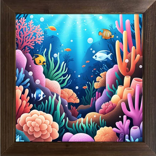 Seascape Coral Oil Paintings Used for Decoration in Various Scenarios Such As Homes, Classrooms, and Festivals