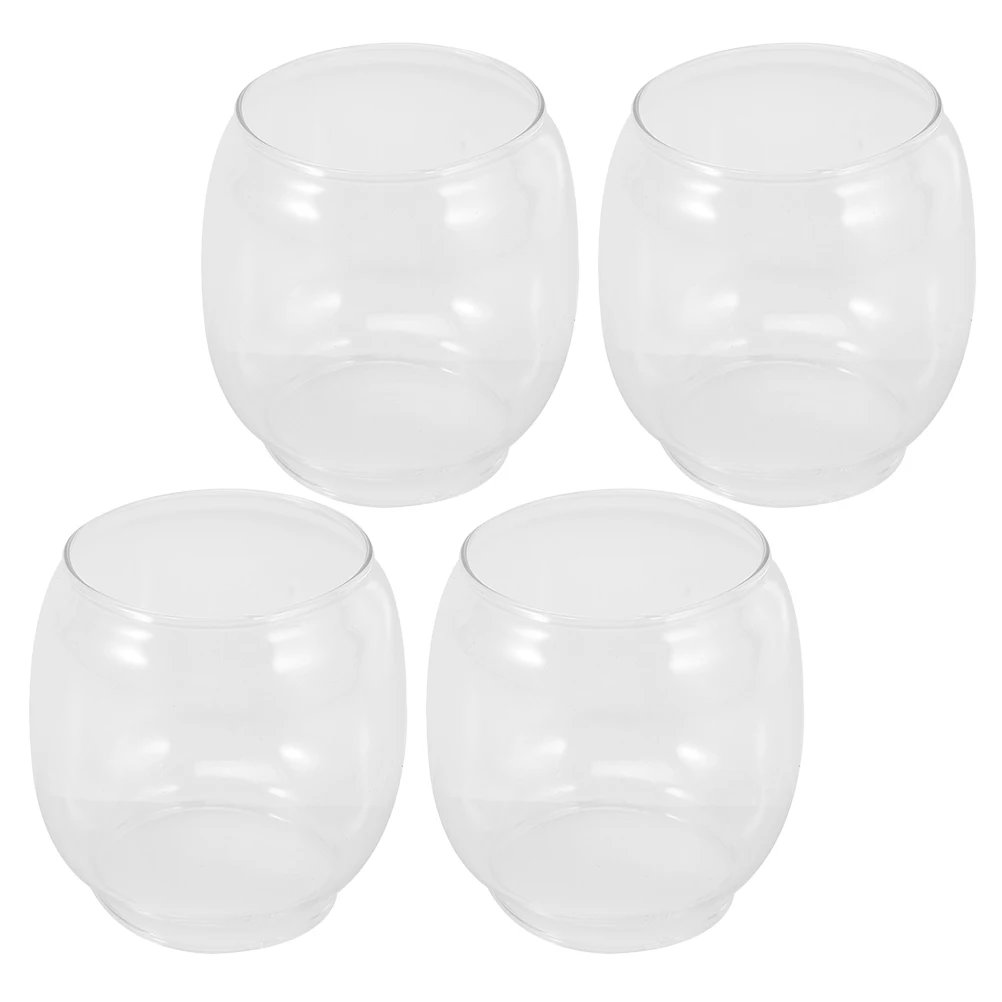 

4Pcs Vintage Glass Lampshade Clear Lantern Covers Handblown Hurricane Replacement Outdoor Camping