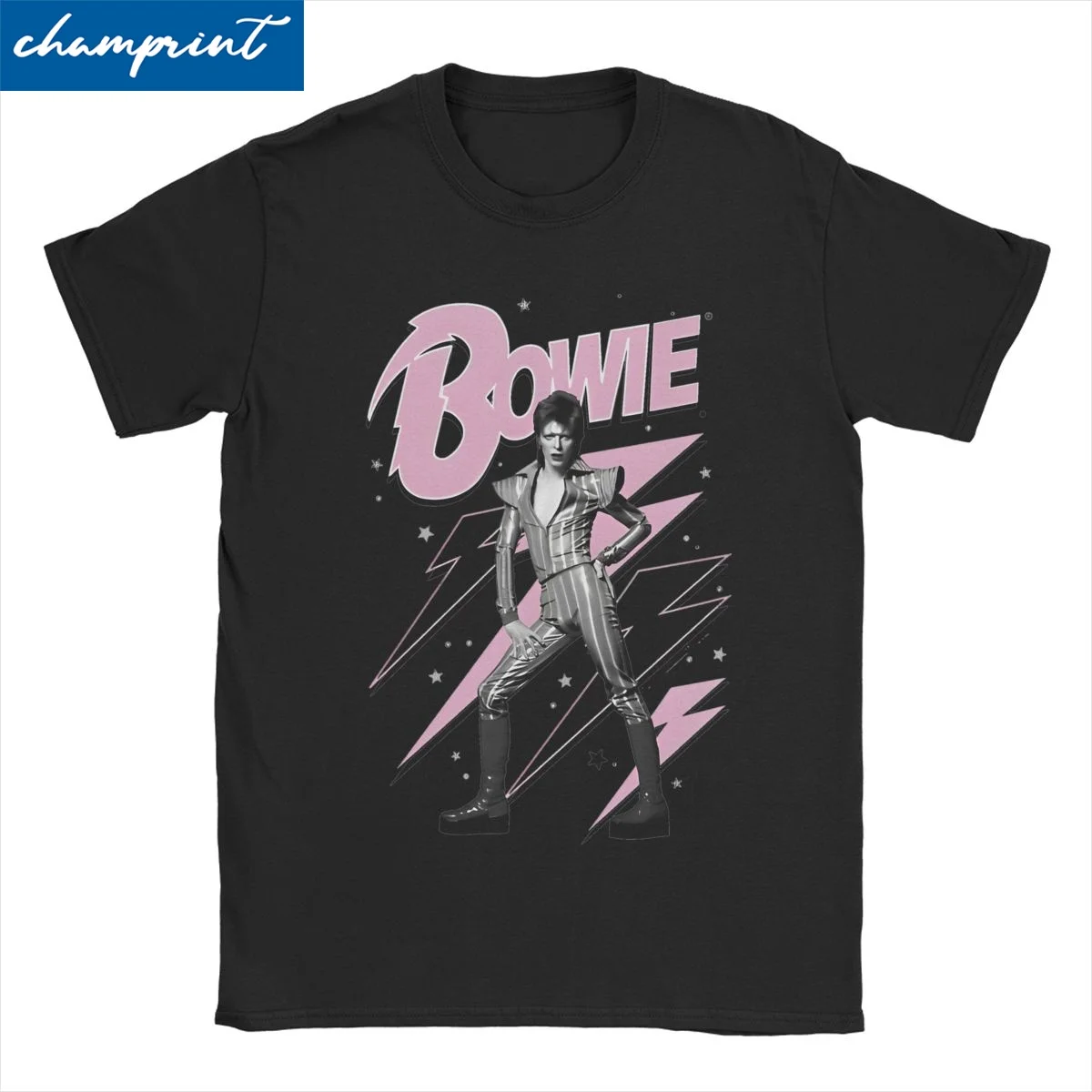 

Men Women's Lightning T Shirt Davids Star Bowied 100% Cotton Clothes Vintage Short Sleeve Crew Neck Tees New Arrival T-Shirt