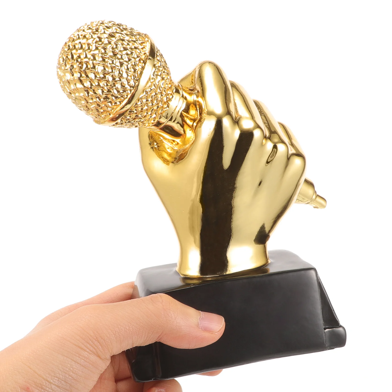 Microphone Trophy Singing Awards Music Trophies For Parties Resin Contest Cheer Mini