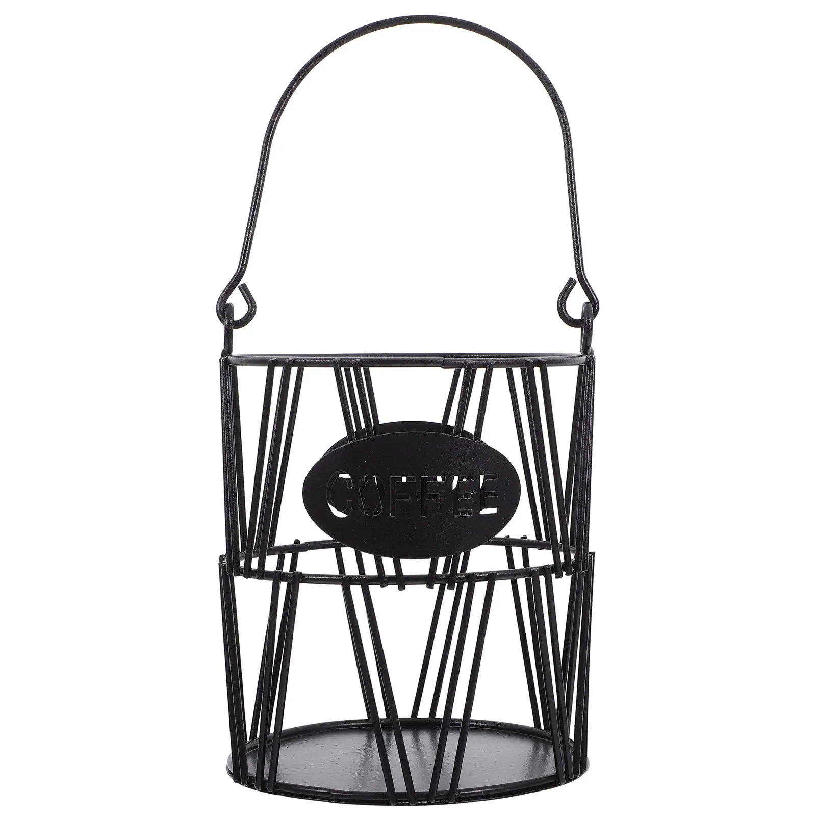 

1pc Cast Iron Storage Holder Large Capacity Capsules Basket For Home Cafe Iron Storage Rack Desktop Tea Bag Container Metal