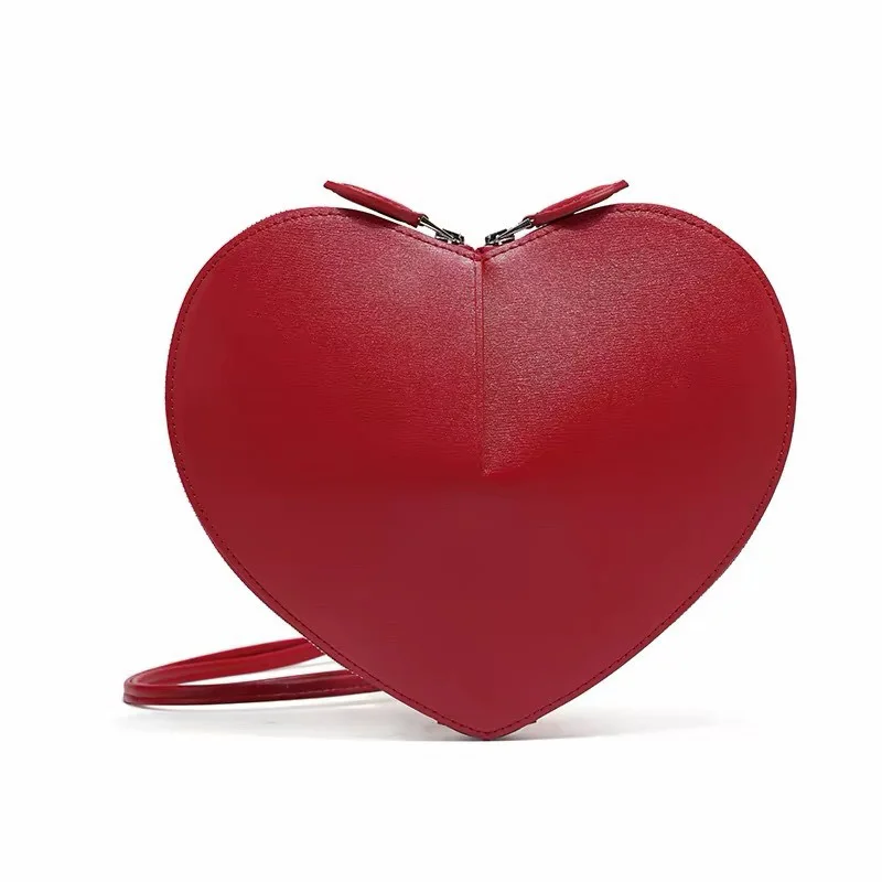 Women Niche HighEnd Heart Shaped Crossbody Bag Female Genuine Leather Shoulder Underarm Bag Stylish Dating Party Luxury Bag