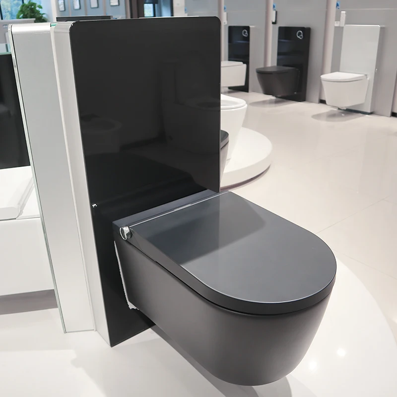 Europe Modern Bathroom High-End Smart Toilet Matt Black Color WC Wall Hung Toilet Sanitary Ware