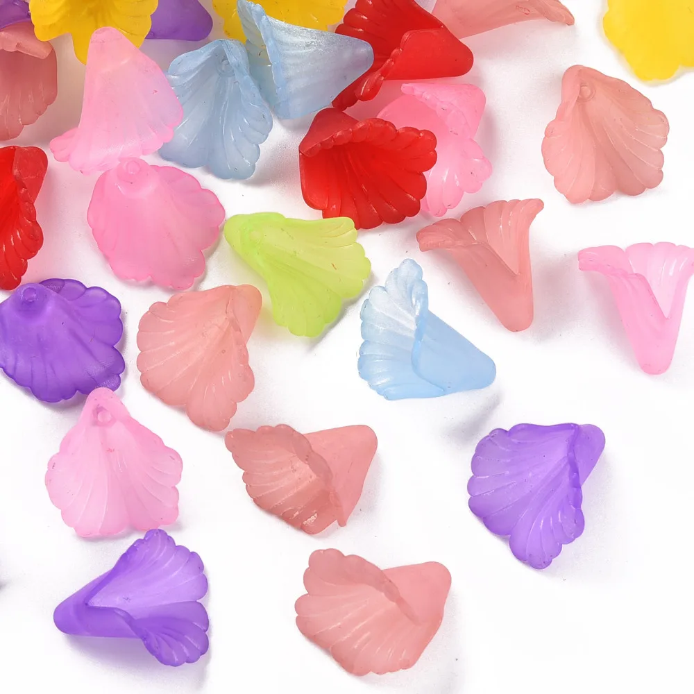 about 580pcs/500g Transparent Acrylic Beads Frosted Flower beads for jewelry making DIY Crafts Supplies Wholesale Mixed color F6