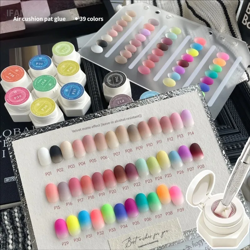 Air Cushion Patting Gel, High Saturation Blush Gradient Ombre Nail Art Gel, No Wipe Painting Transfer UV LED Soak Off Polish