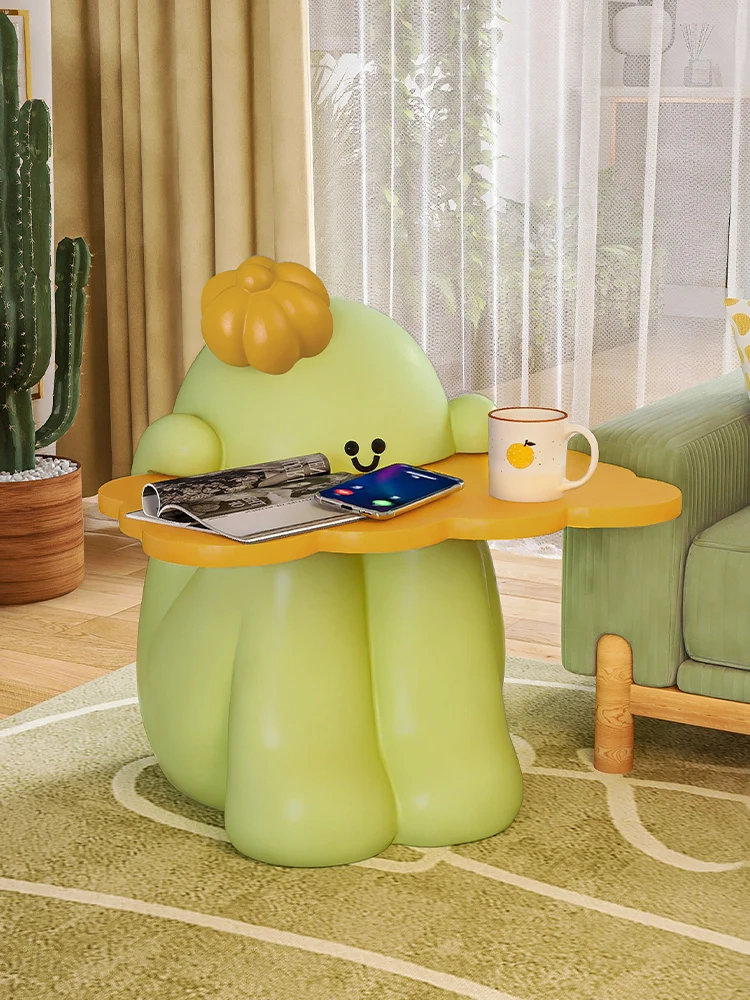 

Cartoon Cactus Side Table Home Decor Coffee Table Living Room Sofa Corner Storage Rack Tray Creative Small Table Bedside Table