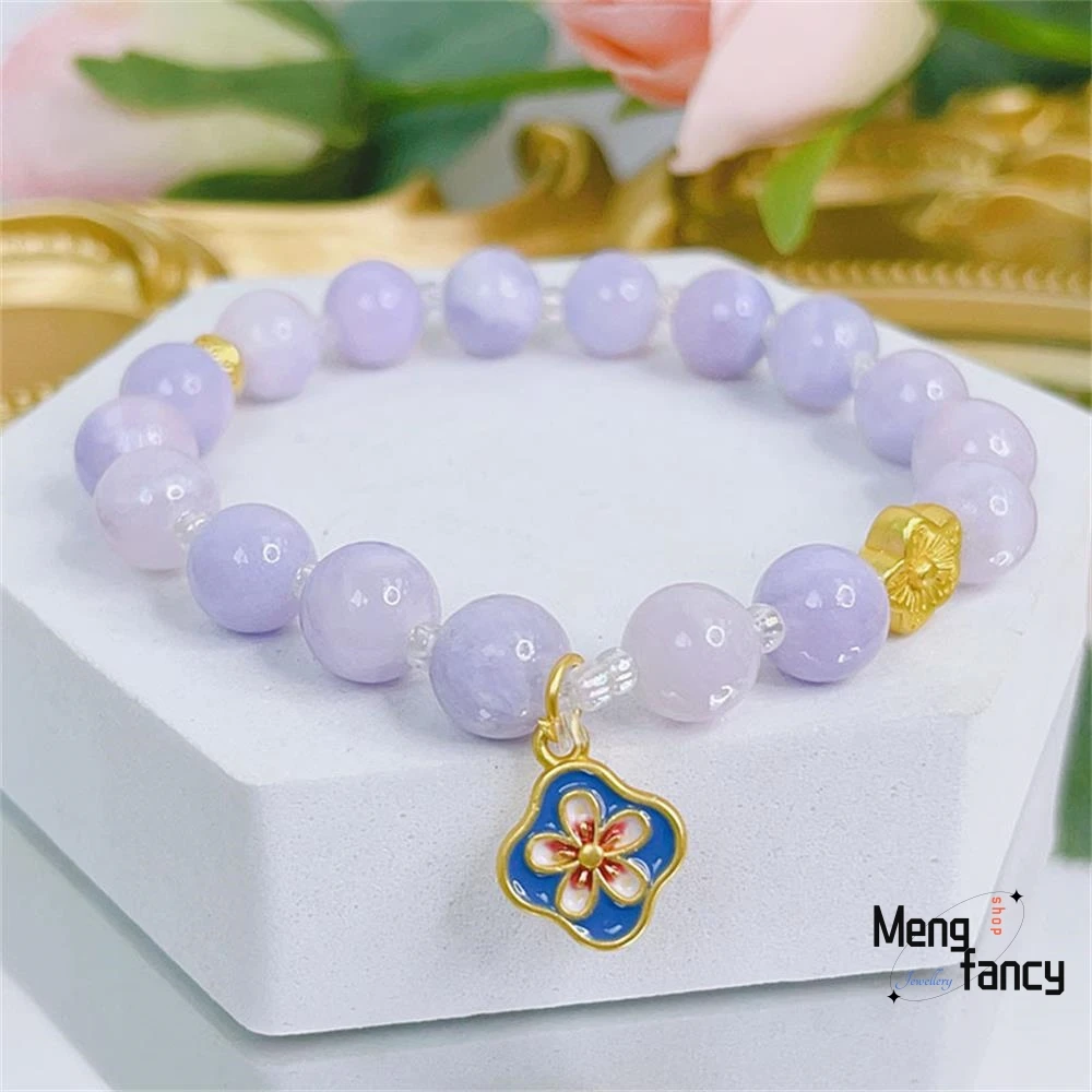 

Violet Bracelet Female Small Fresh Student Beaded Bracelet Small Flower Cherry Pendant Exquisite High-grade Fashion Fine Jewelry