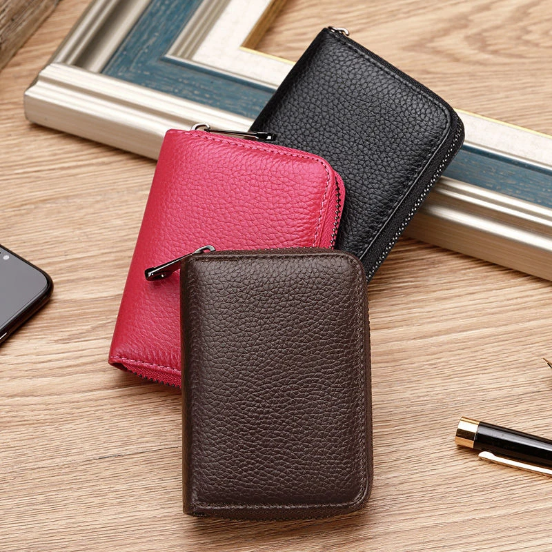 Fashionable Zipper Style Closed Multi Card Protective Case Holder Pocket Wallet