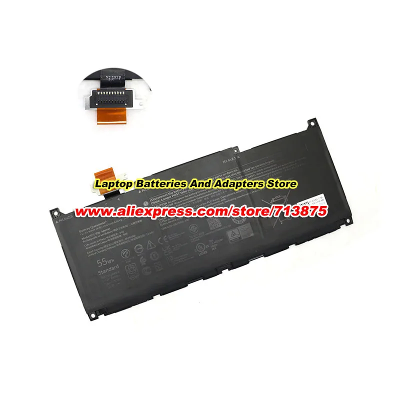 Original Laptop Battery MN79H NXRKW Black for Dell XPS 13 Plus 9320 XPS 13 Plus 9320 Core I7-1360P 4762mAh 55Wh 11.55V