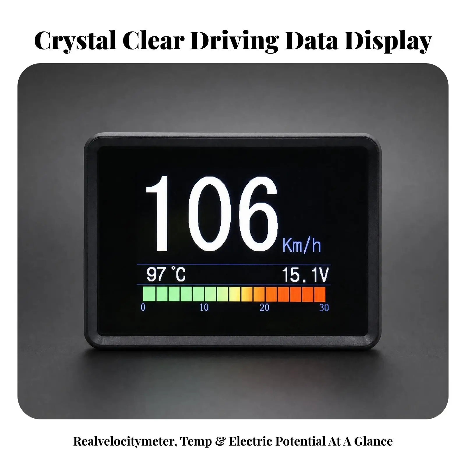 Car HUD Display with Voltage Indicator and Fault Code Clear for Universal Automotive Interior Use