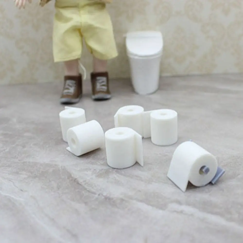 New 1:12 Dollhouse Miniature Paper Mini DIY Tissue Paper with Stand Model Roll Paper Dollhouse Decor