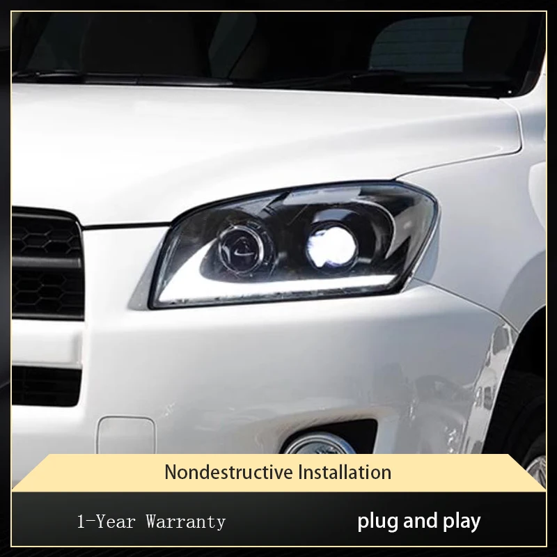 

A Pair of Car Stuff Modified For Toyota RAV4 2009-2012 Upgrade Front Light DRL Head Lamp LED Plug And Play Tool Accessories