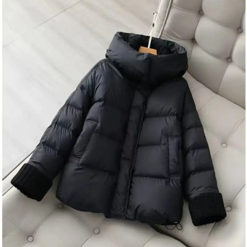 Winter New Down Cotton Padded Jacket Women\'s Hoodie Fashion Loose Large Size Thickened Snow Parka Full Zip Quilted Jackets