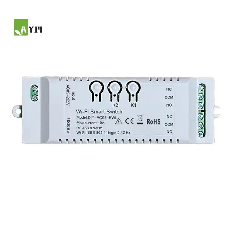 

AY14 -2CH Wifi Smart Switch DIY Timer Ewelink 85-265V 2.4G Wifi+RF433+BT Home Automation Module For Alexa Google Home IFTT Durab