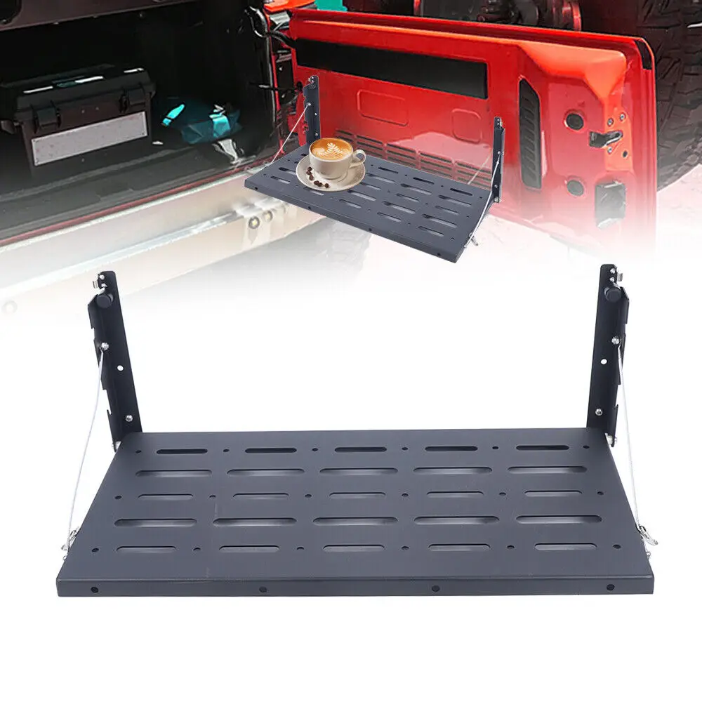 Car Rear Tail Door Racks Tailgate Table Foldable Storage Rack Luggage Shelf for Jeep Wrangler JK