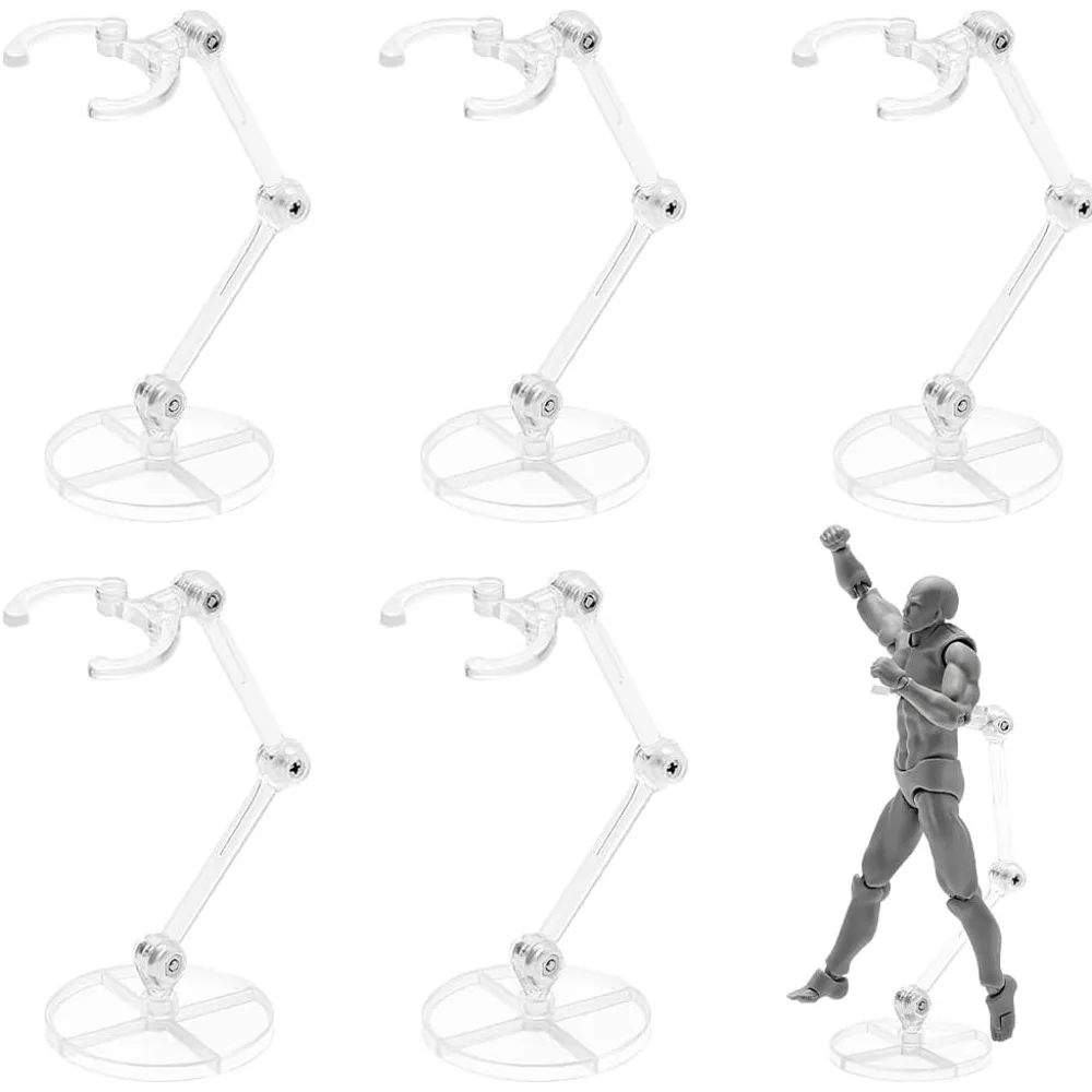 6 ชิ้น Action Figure Stand Assembly Action Figure ผู้ถือฐานรอบตุ๊กตาสนับสนุน Clear Miniature ฐาน