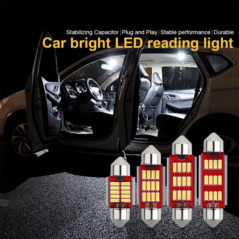 

10pcs 31mm 36mm 39mm 41mm LED Reading Lights Auto Interior Dome Lamp License Plate Luggage Trunk Lamp C5W C10W 4014 LED Lights