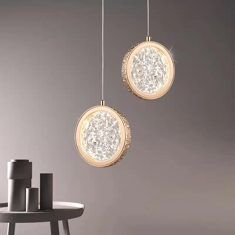 Imagem -05 - Luminárias Pendentes de Teto de Cristal Lustre Moderno e Simples Sala de Estar e Mesa de Jantar Iluminação de Luxo para Restaurante