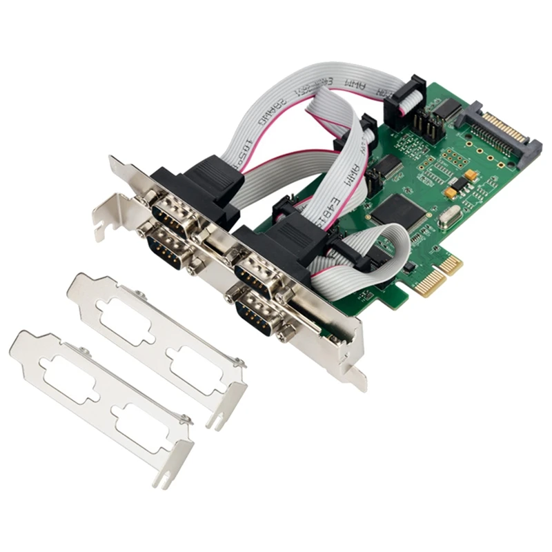 PCIE To 4 Serial Port Card Industrial Grade COM Port RS232 Signal 1 Pin/9 Pin Power Supply DB9 Pin Wch384 Chipset