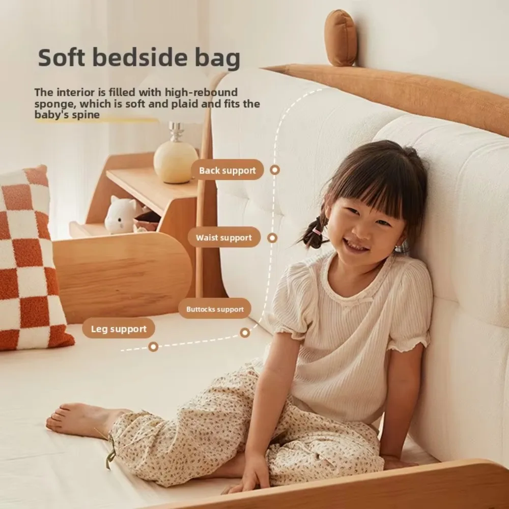 เตียงเด็กหนัง NAPPA ขายดี ดีไซน์ทันสมัย หัวเตียงลายการ์ตูน พร้อมราวกั้นนิรภัย แข็งแรง ทนทาน เหมาะสำหรับห้องนอน