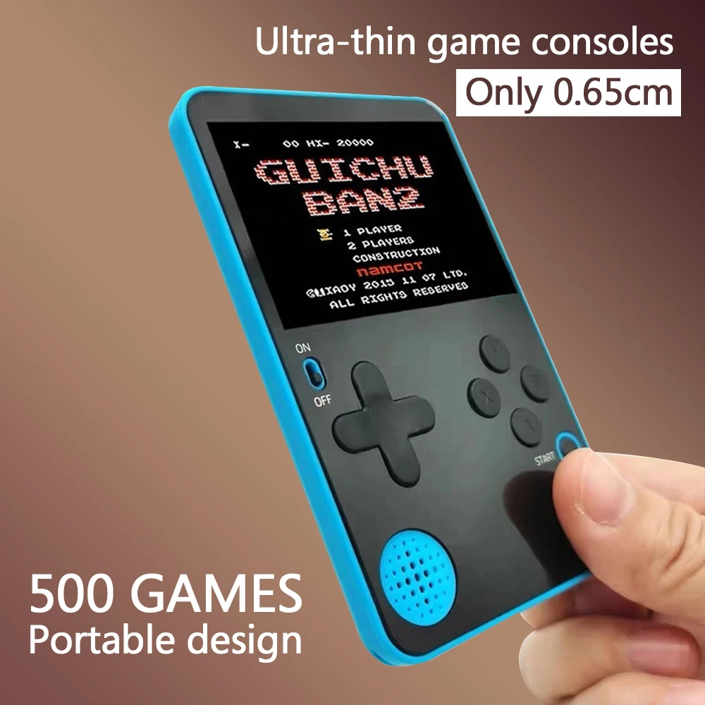 K10 Ultra Thin Handheld Video Game Console Portable Game Player Built-in 500 Classic Games For Kids Adults Retro Gaming Console