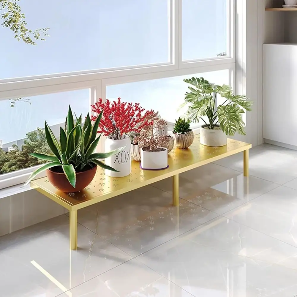 

Gold Finish Adjustable Breathe Window Plant Shelf and Counter Extender, 80x15cm (31.5x5.875) for Storage and Decor