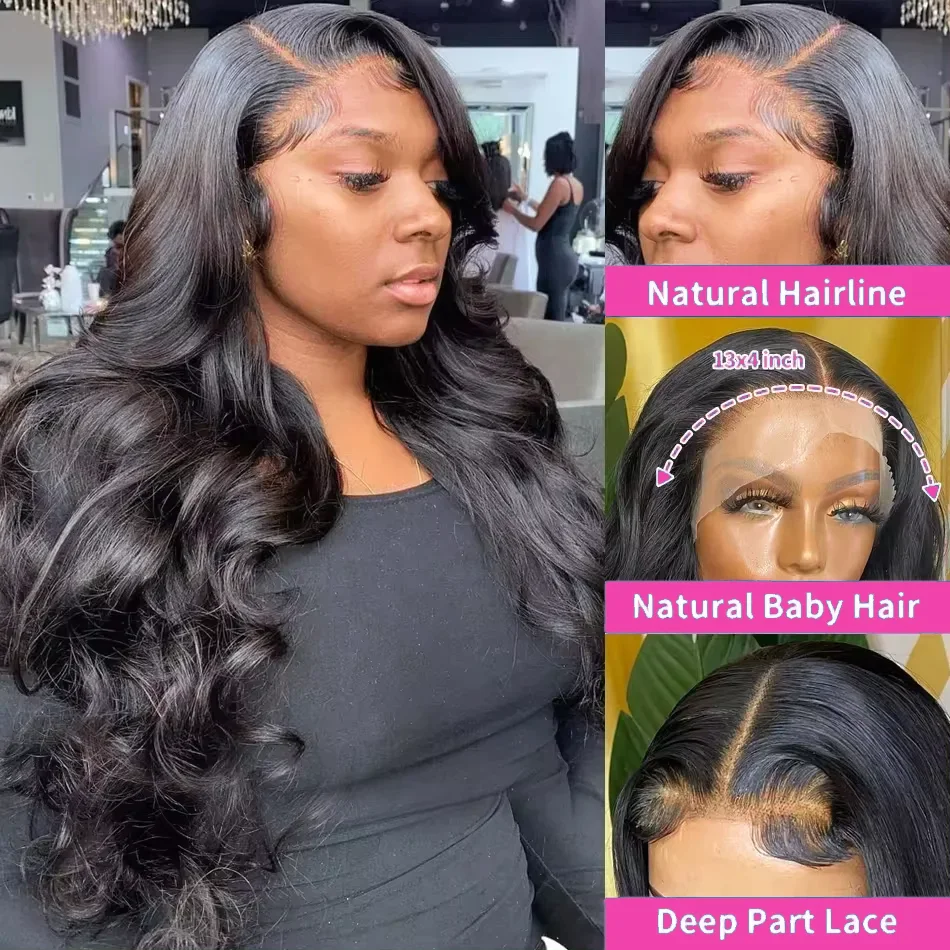 Wear Go Glueless Wig Silk Straight 13x4 HD Lace Frontal Wig 30 32 Inch 100% Human Hair Pre plucked Transparent HD Lace Front Wig