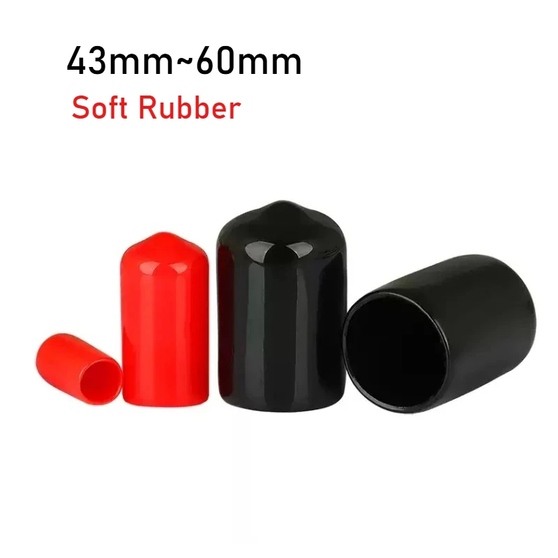 Black/Red PVC Soft Rubber Protective Cap External Thread Screw Protective Sleeve Screw Rod Circular End Cap Waterproof Sheath