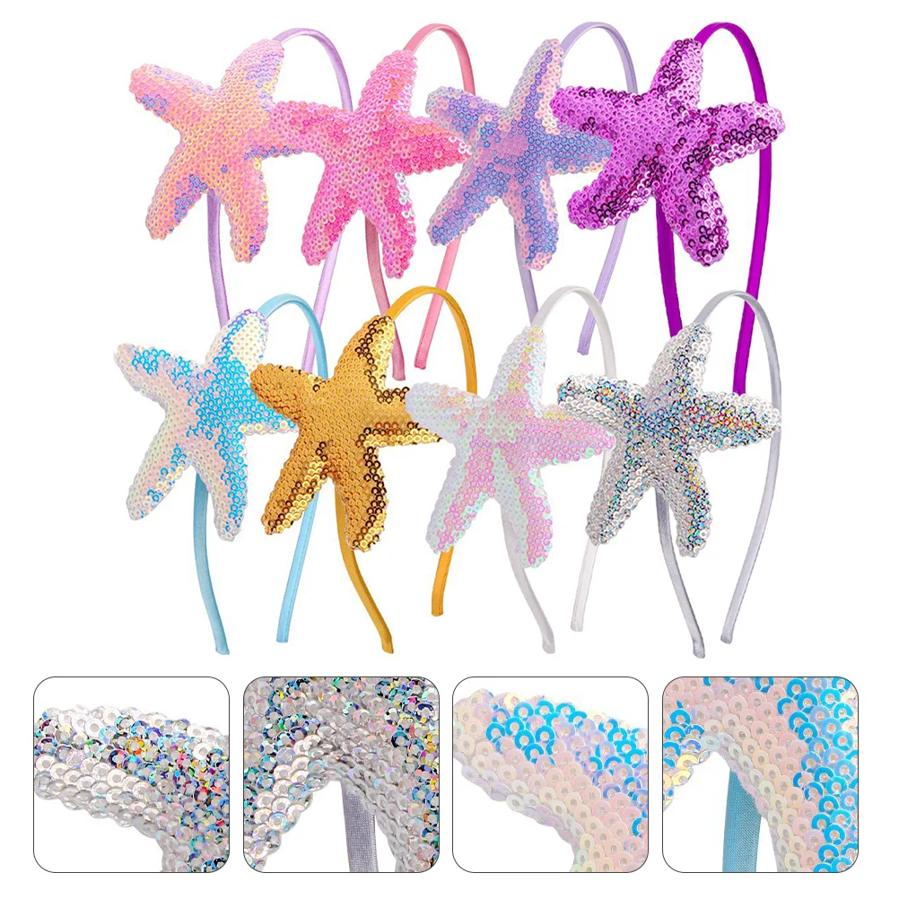 

8 Pcs Ocean Headband Seastar Modeling Headdress Little Girl Hair Hoop Child