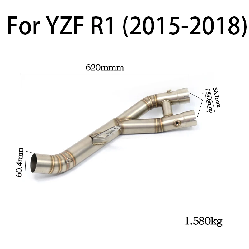 For Yamaha YZF R1 MT-10 2015-2020 Motorcycle Exhaust Tailpipe Front Pipe Muffler Middle Link Connect Pipe Delet Catalyst Silence