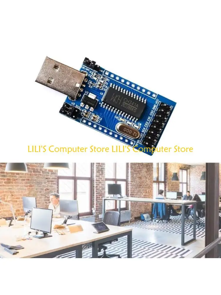 

A52B CH341A Modules USB to UART IIC ISP EPP Parallel Converter Port On-board