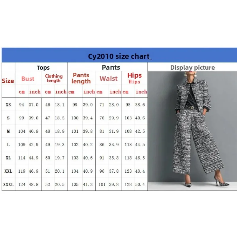 QICHE New 2026 Women European Matching Set Lapel Long‑Sleeve Cropped Jacket Slim‑Fit Wide‑Leg Pants Outfit view 6