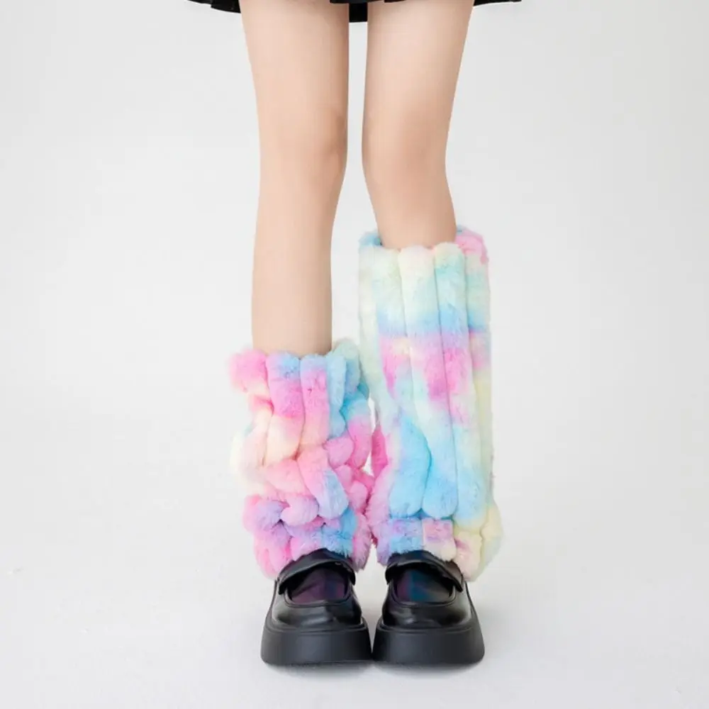 

Fashion Stripe Leg Warmer Colorful Harajuku Leg Warmers Y2k Pile Socks Stockings Knitted Leg Cover Girls