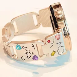 Cute Dog Metal Strap for Samsung Galaxy Watch 7 6 5 4 3 Active 40/44mm Luxury Women Band for Amazfit GTR Huawei GT4 41mm 3 42/46