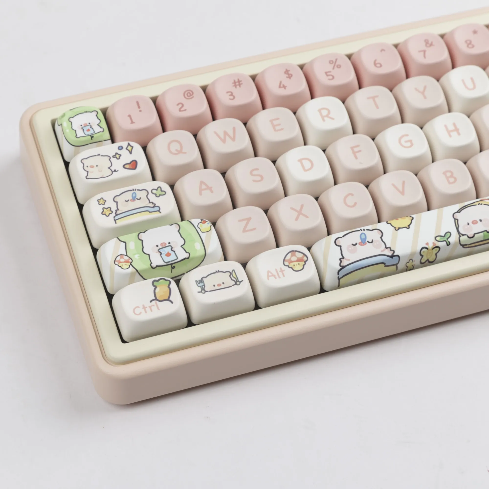 Imagem -05 - Moa-pbt Dye-sub Keycap para Gaming Teclado Mecânico Personalizado Anime Key Caps Grupo Personalizado Anime Keycaps Gk68 75 82 100 100 Layout