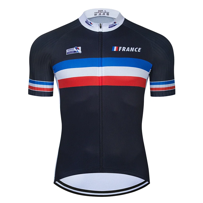 Team France Cycling Maillot MTB Jersey Pro Bicycle Clothing Quick Dry Summer T-Shirt Men\'s Short Mountain Bike Clothes Sportwear