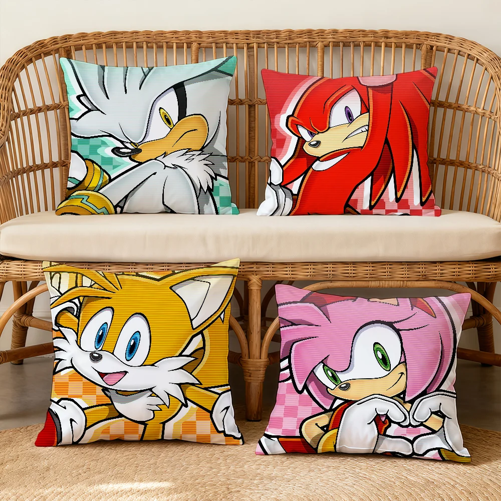 S-SonicS-ES The H-HedgehogS-ES Cushion Cover Square Decorative Throw Pillow Case Sofa Bed Living Room Anniversary Gifts