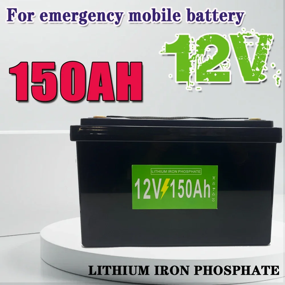 

12V LiFePo4 Battery Pack 150AH 100Ah Built-in BMS Lithium Iron Phosphate Cells 6000 Cycles For Outdoor Camping Golf Cart Solar