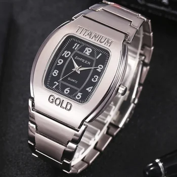 Luxe grand cadran baril de vin carré titane hommes d'affaires décontracté Quartz poignet Punk montre électronique femmes horloge Reloj Hombre