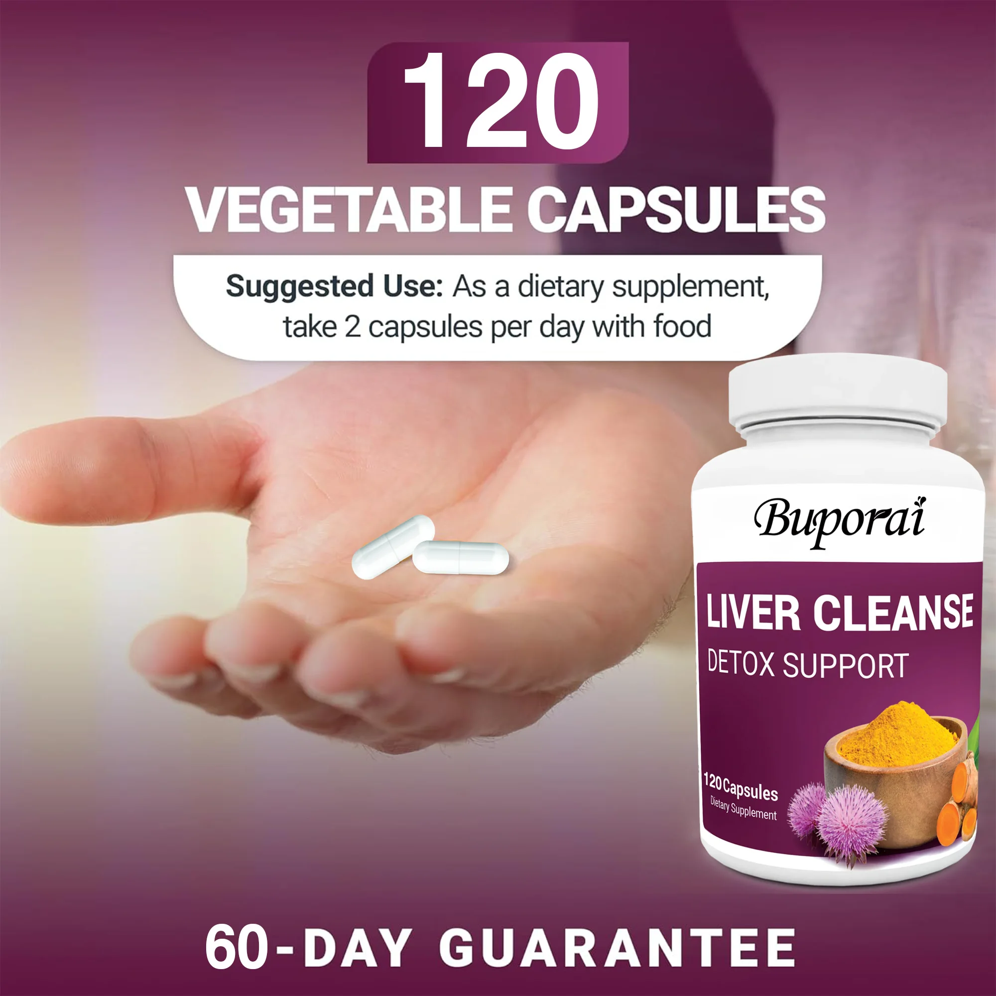 

Liver Cleanse Detox Capsules - Supports Healthy Liver Function, Promotes Liver Cleansing and Detoxification, Antioxidant