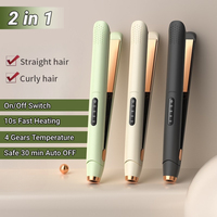 New 2 in 1 Professional Hair Straightener with 4 Gears Heat Ceramic Ionic Fast Heat-Up Negative Ion Hair Flat Iron Lcd Display