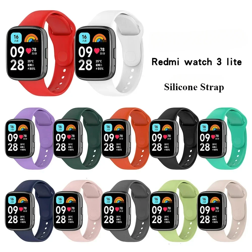 Official same model Silicone Strap For Redmi watch 3 Active Bracelet Wristbands+Protective Cover for Xiaomi Redmi watch 3 band image 3