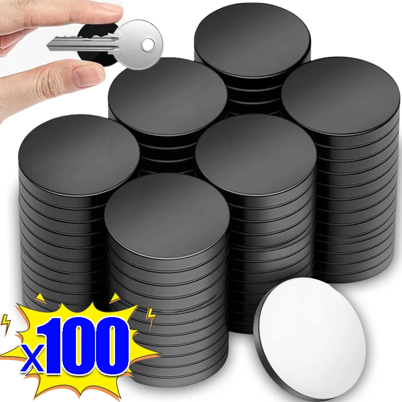 50/100PCS Self Adhesive Magnetic Dia 20mm Thickness 2mm Round Rubber Flexible Small Sticky Magnets Disc for Crafts and Fridge