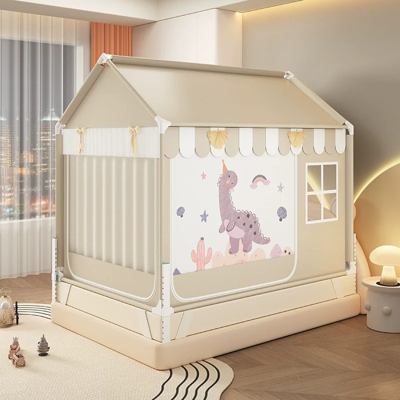 Anti-drop Mosquito Net with Presser Foot 3 Doors Four Seasons Big Space Canopy Bed Netting for Baby Castle Small House