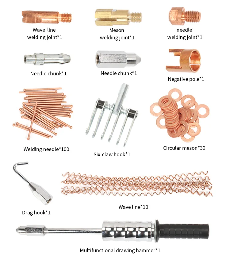 Mini Autobody Collision Stud Welder Dent Repair Kit Slide Hammer Dent Puller Tools