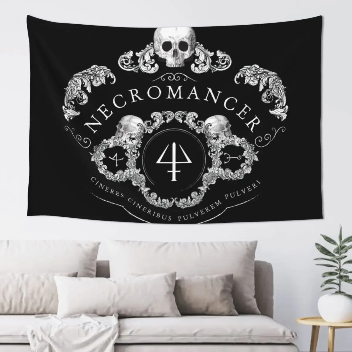 Necromancer Emblem: Ashes to ashes, dust to dust Tapestry Aesthetic Decoration Bedroom Decorations Tapestry