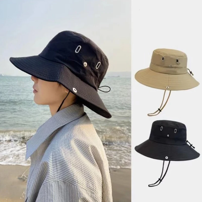 Outdoor Fishing Cap Sun Hats For Men Wide Brim Anti-UV Protection Women Bucket Hat Summer Hiking Fisherman Caps For Fishing