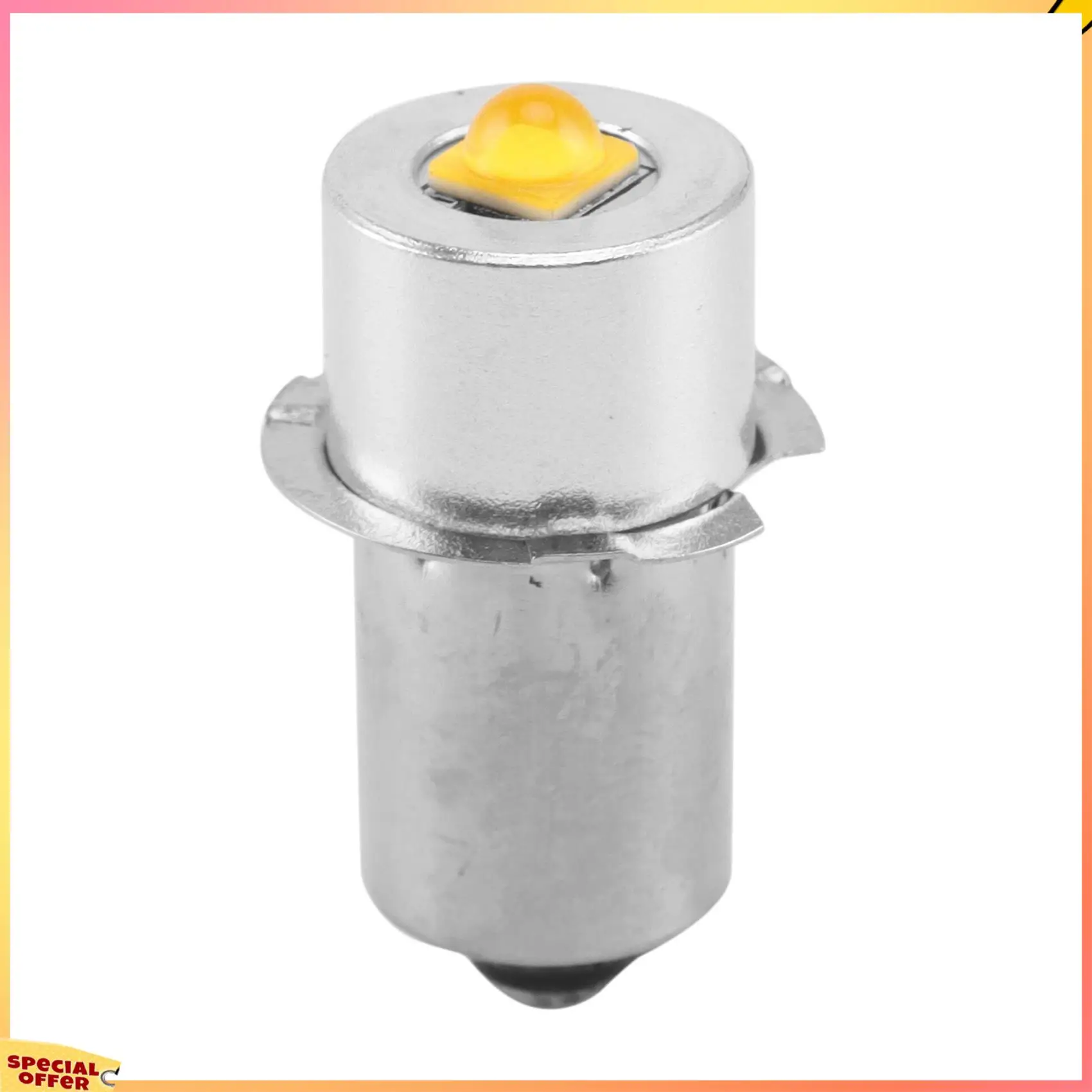 ABFI Flashlight Bulb Metal LED Replacement Light Bulb Outdoor High Bright Hiking Camping Fishing 6-24V P13.5S