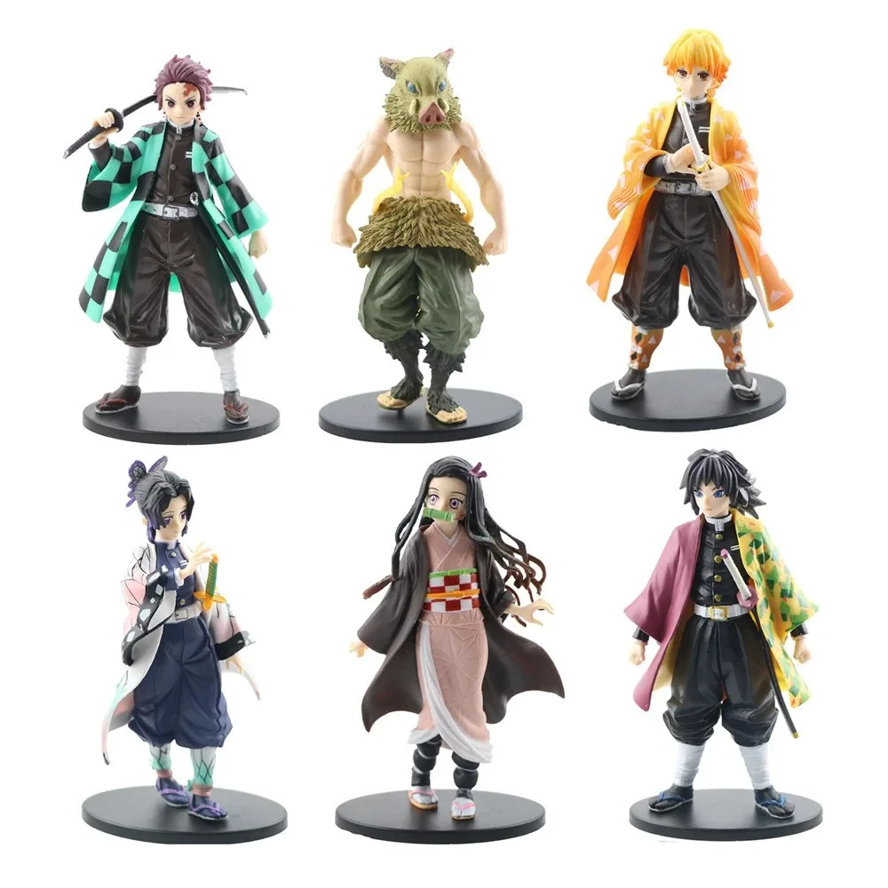 Figura de Anime Demon Slayer, Kamado Tanjirou, Nezuko, Figuras de Acción, Juguetes Coleccionables, Figura de Zenitsu, Inosuke, Kimetsu No Yaiba